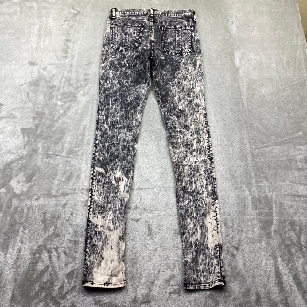 Rag‎ Bone Jean Skinny Jeans Acid Wash Black White Distressed Size 26 Grunge - Picture 7 of 10
